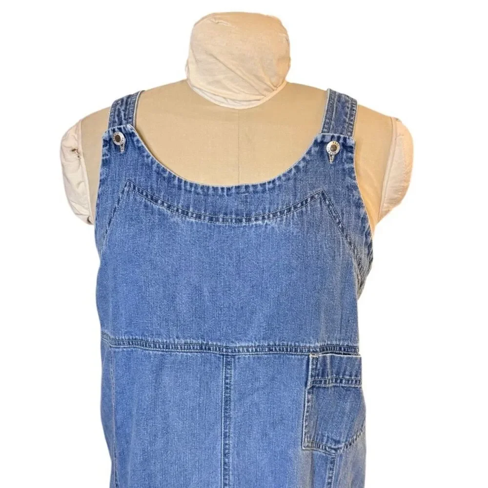 Paul Harris Denim Maxi Dress XL Blue Jean Denim Overall Minimalist Basic - Picture 9 of 11